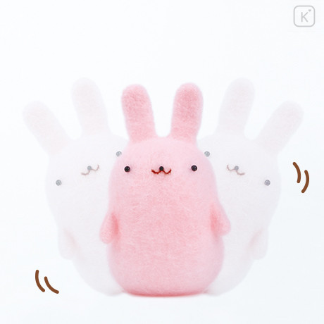 Japan Hamanaka Aclaine Needle Felting Kit - Squishy Rabbit - 2