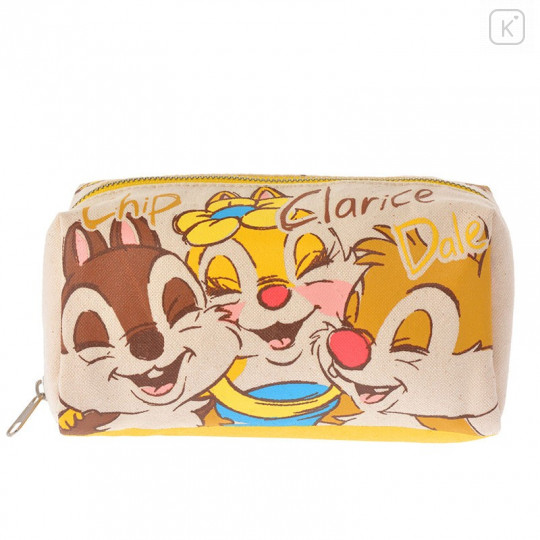 Japan Disney Store Chip Dale Clarice Makeup Pencil Case Canvas Bag - 1