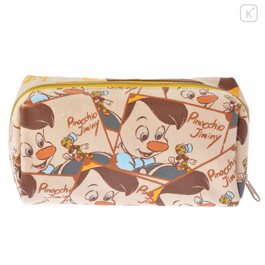 Japan Disney Store Pinocchio & Jiminy Cricket Stationery Makeup Pencil Case Canvas Bag - 3