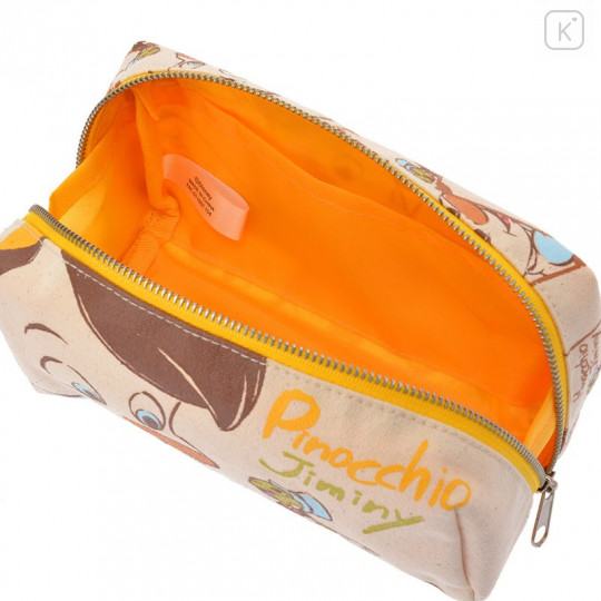 Japan Disney Store Pinocchio & Jiminy Cricket Stationery Makeup Pencil Case Canvas Bag - 4