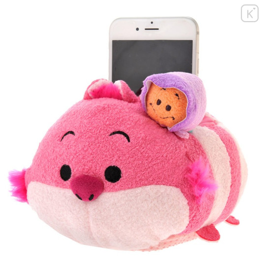 Japan Disney Tsum Tsum Plush Phone Stand Cheshire Cat & Young Oyster