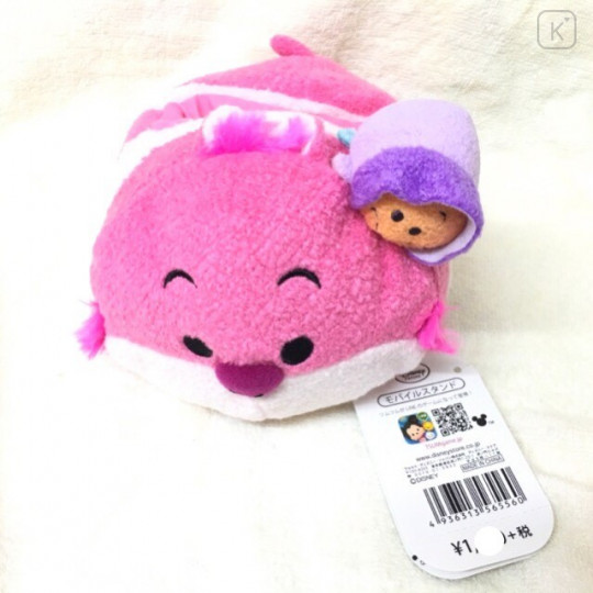 Japan Disney Store Tsum Tsum Plush Phone Stand - Cheshire Cat & Young Oyster - 8