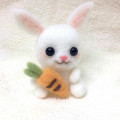 DIY Needle Felting Kit - Little White Rabbit & Carrot - 1