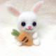 DIY Needle Felting Kit - Little White Rabbit & Carrot