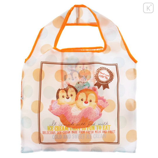 Japan Disney Store Eco Shopping Bag - Tsum Tsum ICE CREAM Chip n Dale - 2