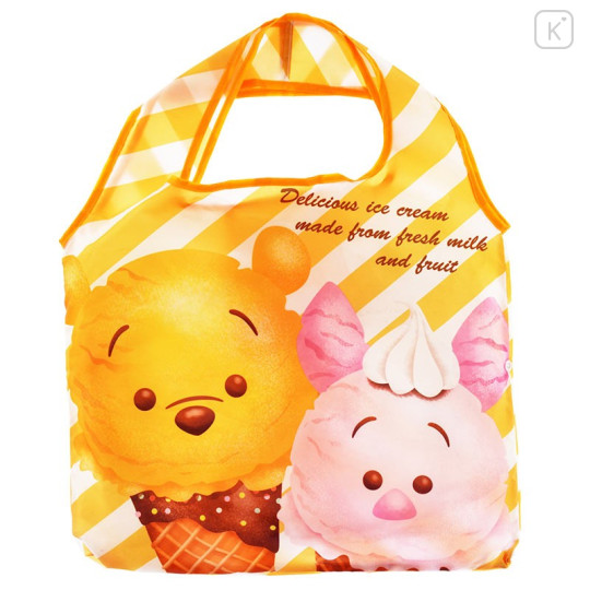Japan Disney Store Eco Shopping Bag - Tsum Tsum ICE CREAM Winnie the Pooh & Piglet - 1