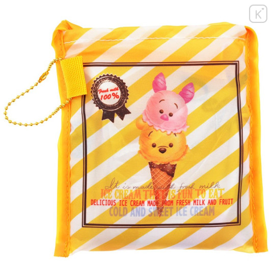 Japan Disney Store Eco Shopping Bag - Tsum Tsum ICE CREAM Winnie the Pooh & Piglet - 3