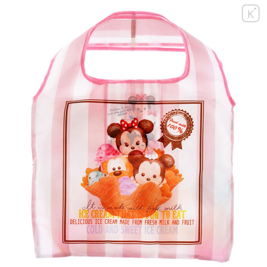 Japan Disney Store Eco Shopping Bag - Tsum Tsum ICE CREAM Mickey & Friends - 2