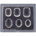 Japan Padico Jewel Mold Mini Clay & UV Resin Soft Mold - Jewelry Cut Square & Oval - 3