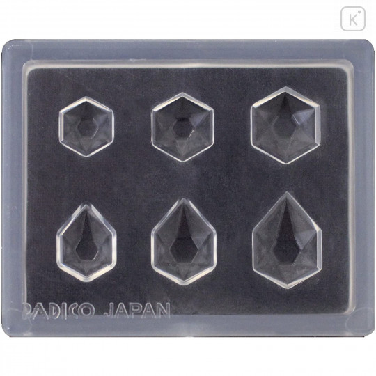 Japan Padico Jewel Mold Mini Clay & UV Resin Soft Mold - Jewelry Cut Hexagon - 3