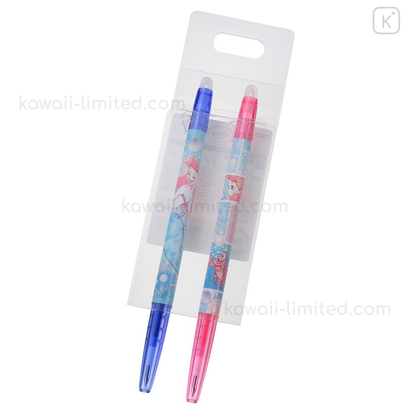 Japan Disney Store FriXion Erasable 0.38mm Gel Pen 2pcs - Ariel & Sebastian