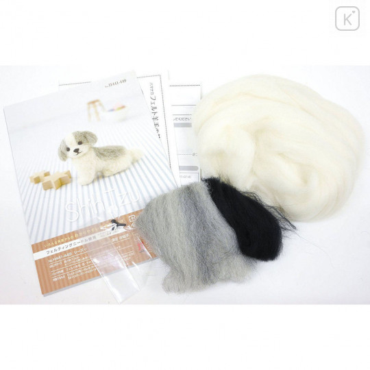 Japan Hamanaka Wool Needle Felting Kit - Shih Tzu - 3