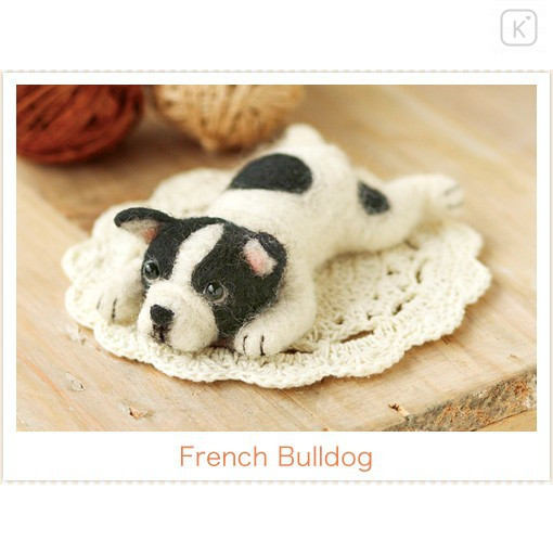 Japan Hamanaka Wool Needle Felting Kit - French Bulldog - 2