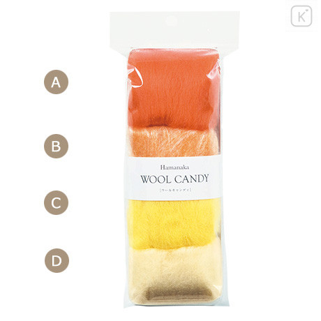 Japan Hamanaka Wool Candy 4-Color Set - Acid Orange - 1
