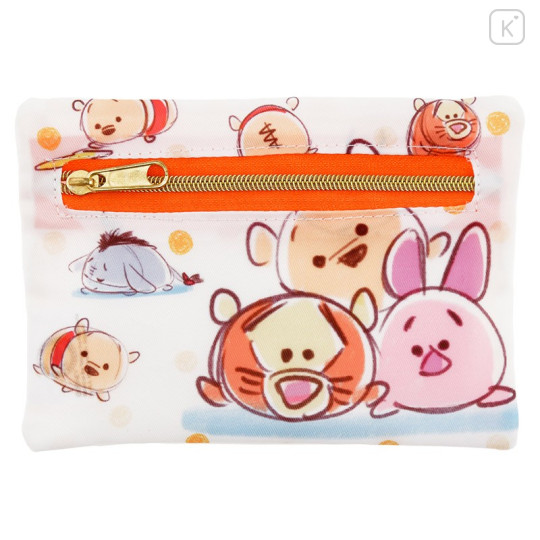 Japan Disney Store Tsum Tsum Zipper Pouch & Pocket Tissue Holder - Winnie the Pooh & Friends - 1