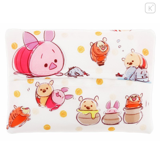 Japan Disney Store Tsum Tsum Zipper Pouch & Pocket Tissue Holder - Winnie the Pooh & Friends - 2