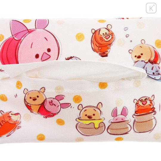 Japan Disney Store Tsum Tsum Zipper Pouch & Pocket Tissue Holder - Winnie the Pooh & Friends - 3