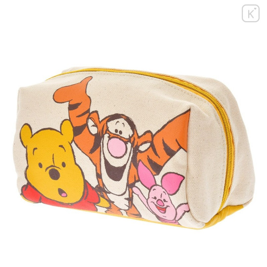 Japan Disney Store Winnie the Pooh & Friends Makeup Pencil Bag Canvas Zipper Pouch - 2