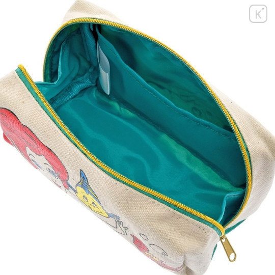 Japan Disney Store Mermaid Ariel & Friends Makeup Pencil Bag Canvas Zipper Pouch - 4