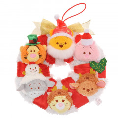Japan Disney Store Tsum Tsum Mini Plush (S) Xmas Set - Winnie the Pooh / Christmas Wreath