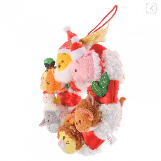 Japan Disney Store Tsum Tsum Mini Plush (S) Xmas Set - Winnie the Pooh / Christmas Wreath - 2