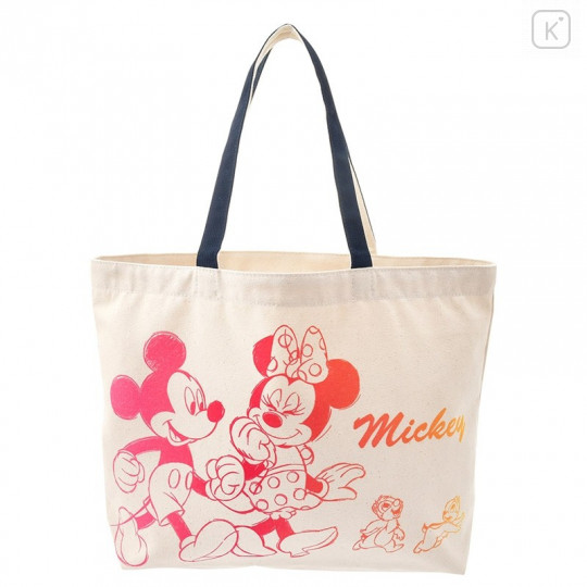 Japan Disney Store Cotton Tote Bag - Mickey and Friends - 1