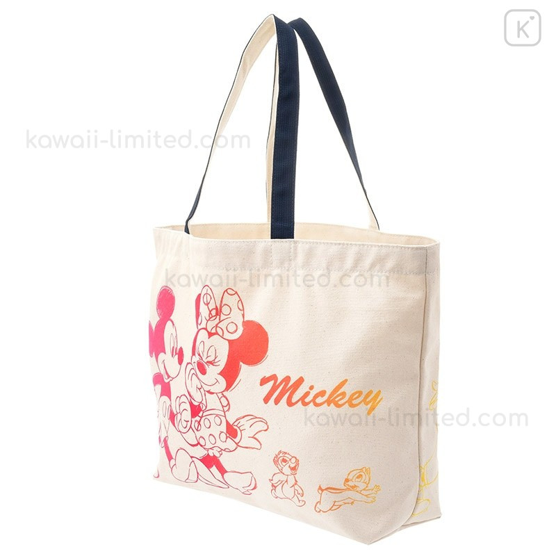 Japan Disney Store Cotton Tote Bag - Mickey and Friends