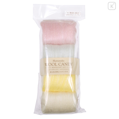 Japan Hamanaka Wool Candy Material Set - 4-Color Twinkle Felting Wool - 3