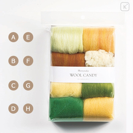 Japan Hamanaka Wool Candy 8-Color Set - Leaf Green - 1