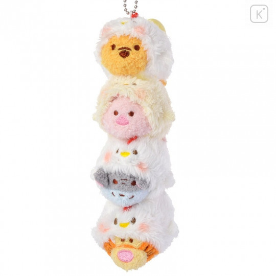 Japan Disney Store Tsum Tsum Pair Plush Keychain - 2017 New Year Winnie the Pooh & Friends - 1