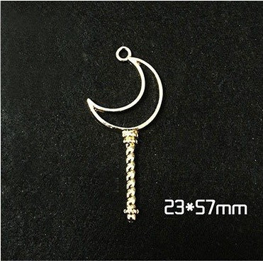 Circle Key Jewelry Charm Girl Power Magic Stick - Moon - 1