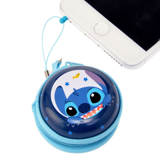 Japan Disney Store Zipper Can Case Phone Plug Jack - Stitch - 1
