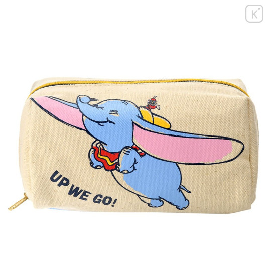 Japan Disney Store Makeup Pencil Bag Canvas Zipper Pouch - Dumbo & Friends - 1