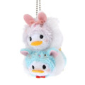 Japan Disney Store Tsum Tsum Pair Plush Keychain - 2017 Easter Donald & Daisy - 1