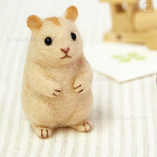 Japan Hamanaka Aclaine Needle Felting Kit Djungarian Hamster Kawaii