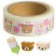 Japan San-X Washi Paper Masking Tape - Rilakkuma Bear Sakura White