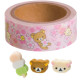 Japan San-X Washi Paper Masking Tape - Rilakkuma Bear Sakura Pink