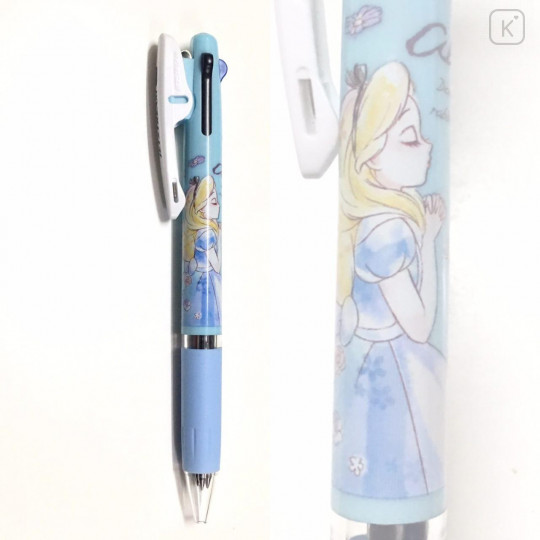 Japan Disney Jetstream 3 Color Multi Ball Pen - Alice in the Wonderland Blue - 1