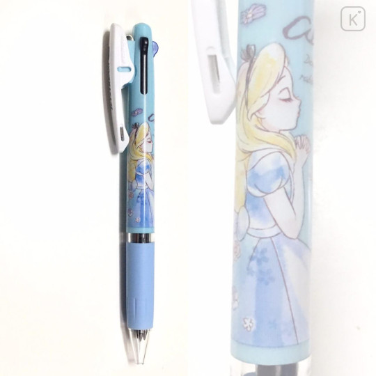 Japan Disney Jetstream 3 Color Multi Ballpoint Pen - Alice in the Wonderland Blue - 1