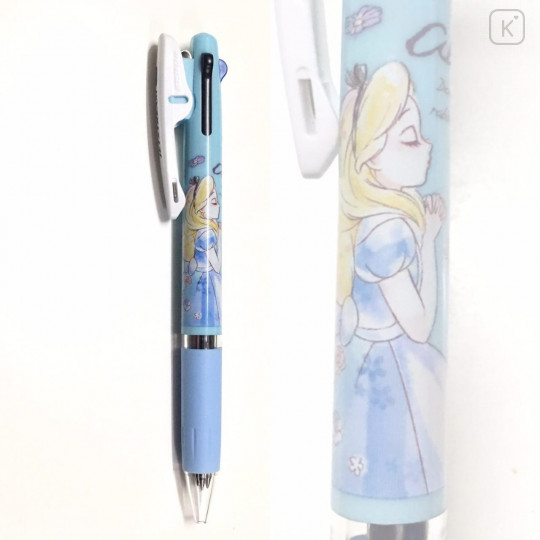 Japan Disney Jetstream 3 Color Multi Ball Pen - Alice in the Wonderland Blue - 3