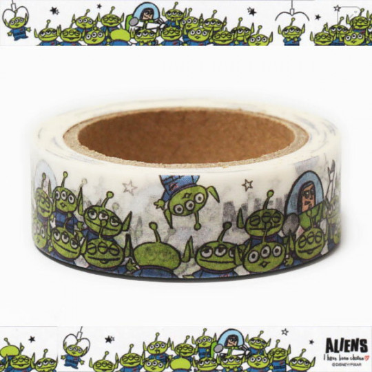 Japan Disney Washi Paper Masking Tape - Toy Story Little Green Men Aliens - 1