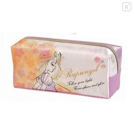Japan Disney Pouch Makeup Bag Pencil Bag - Tangled Princess Rapunzel Floral - 1