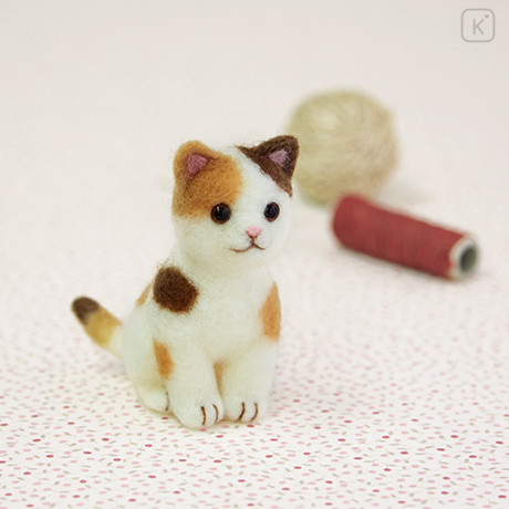 Japan Hamanaka Aclaine Needle Felting Kit - Calico Cat | Kawaii Limited