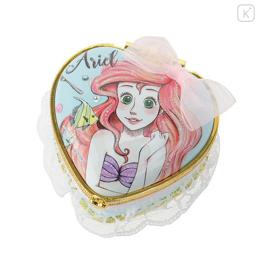 Japan Disney Store Notepad Memo Mirror Jewelry Box- Heart Little Mermaid Ariel - 2