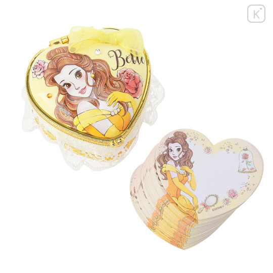 Japan Disney Store Notepad Memo Mirror Jewelry Box - Princess Heart Belle - 1