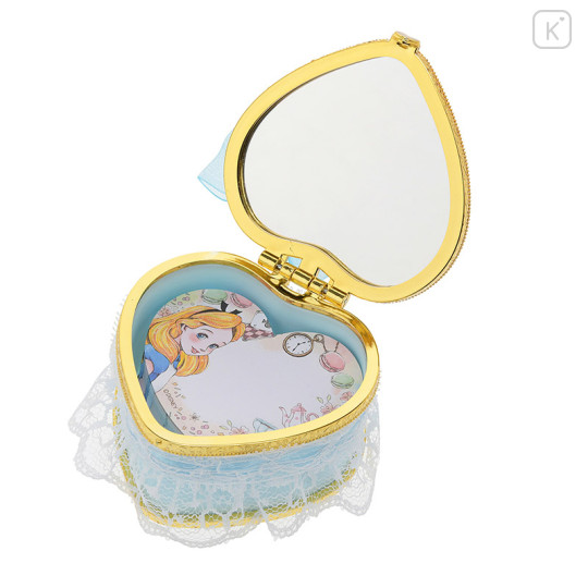 Japan Disney Store Notepad Memo Mirror Jewelry Box - Heart Alice in the Wonderland - 4