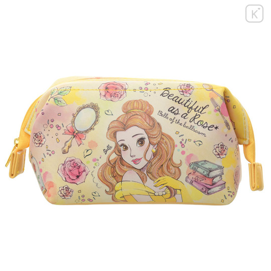 Japan Disney Pouch Makeup Bag Pencil Case Beauty the Beast Princess Belle M Kawaii Limited