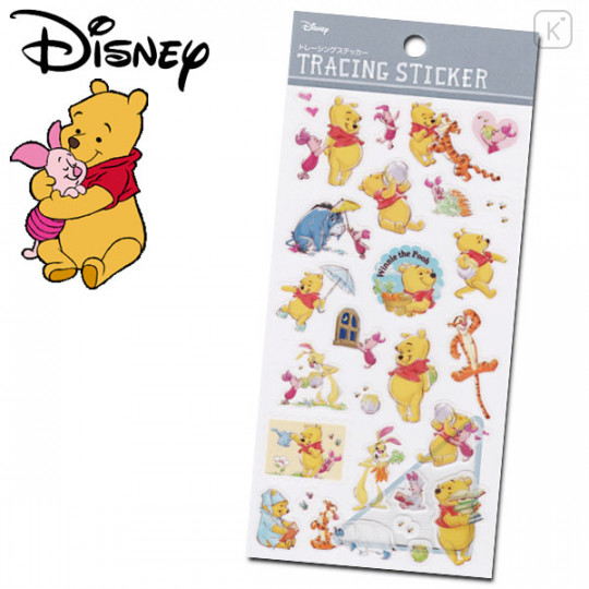 Japan Disney Sticker - Winnie the Pooh & Friends Tracing Sticker - 1