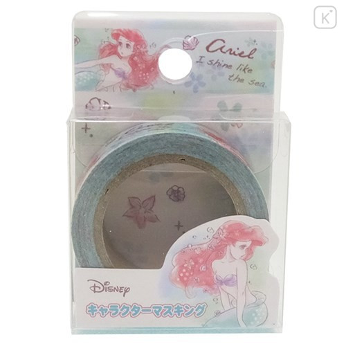 Japan Disney Washi Paper Masking Tape - Water Color Princess Mermaid Ariel Shiny Dream - 1