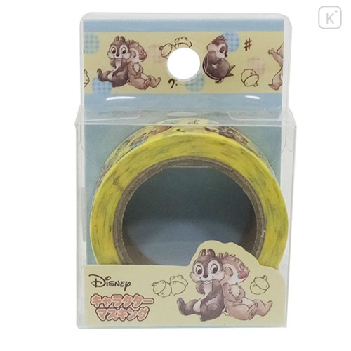 Japan Disney Washi Paper Masking Tape - Chip & Dale Yellow - 2